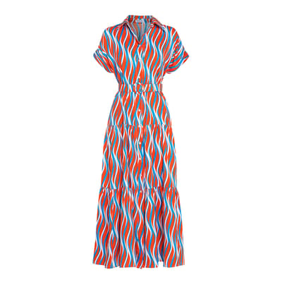 Red Multi Shifting Sands Antibes Dress
