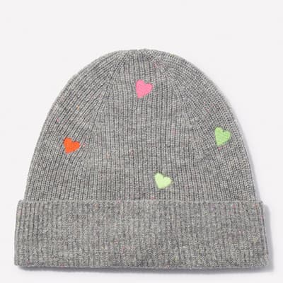 Festival Cashmere Embroidered Heart Hat