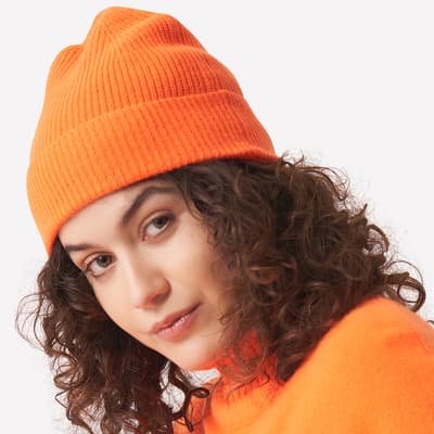 Neon Orange Cashmere Beths Beanie