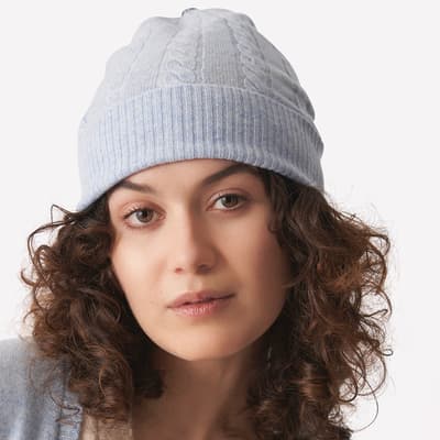 Blue Mist Cashmere Miss Hat Faux Fur Hat