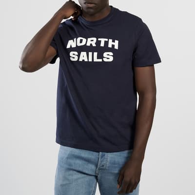 Navy Cotton Logo T-Shirt