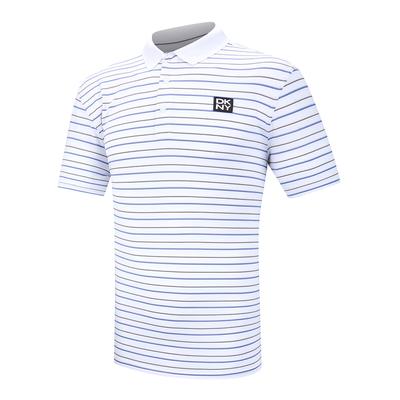 White DKNY Stipe Polo Shirt