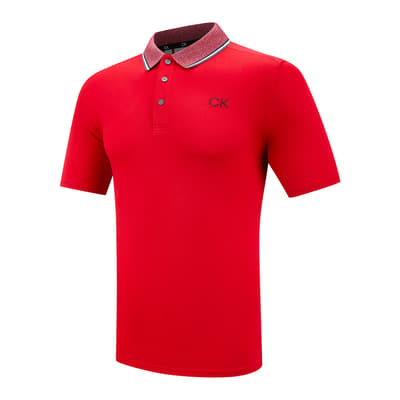 Red Calvin Klein Polo Shirt
