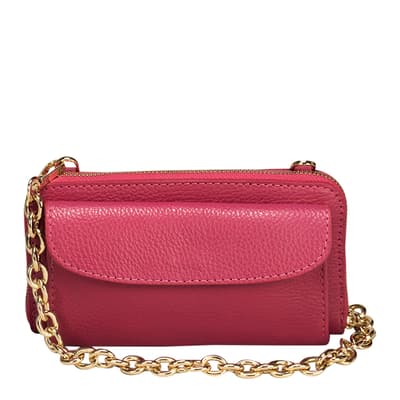 Pink Leather Wallet / Top Handle Bag
