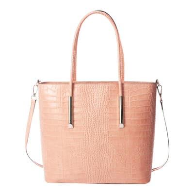 Pink Leather Top Handle Bag