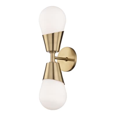 Cora 2 Light Wall Sconce, Gold