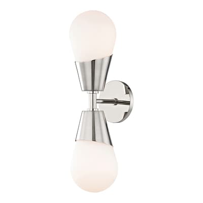 Cora 2 Light Wall Sconce, Silver