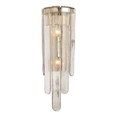 Fenwater Glass Wall Light, Polished Nickel