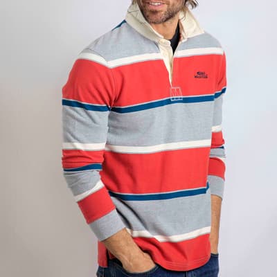 Red Laxton Cotton Rugby Shirt