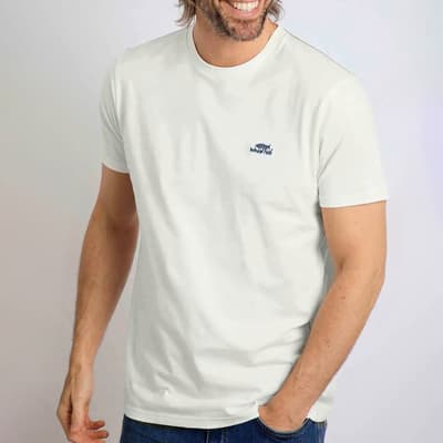 White Fished Cotton T-Shirt