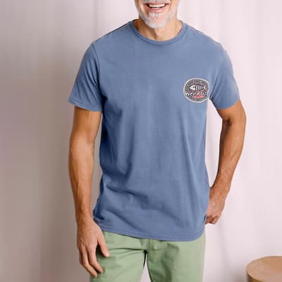 Blue Laid Back Cotton T-Shirt