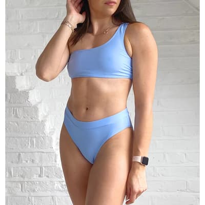 Blue One Shoulder Bikini Set
