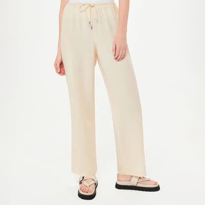 Nude Anika Tie Front Linen Blend Trousers
