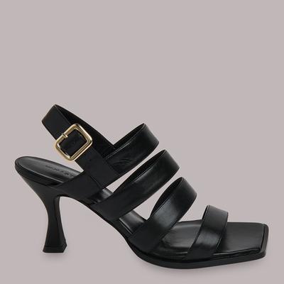 Black Marren Heeled Leather Sandals