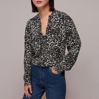 Black Shadow Animal Print Blouse