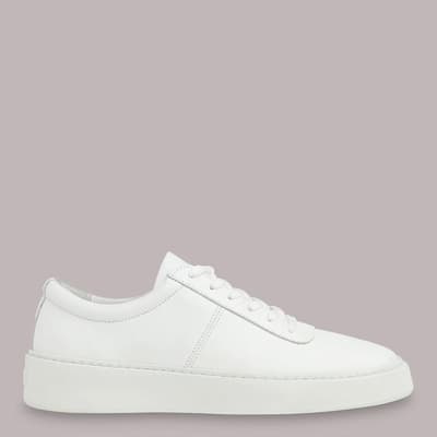 White Kalie Deep Sole Leather Trainers
