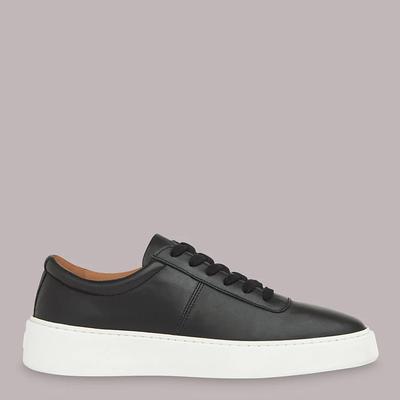 Black Kalie Deep Sole Leather Trainers