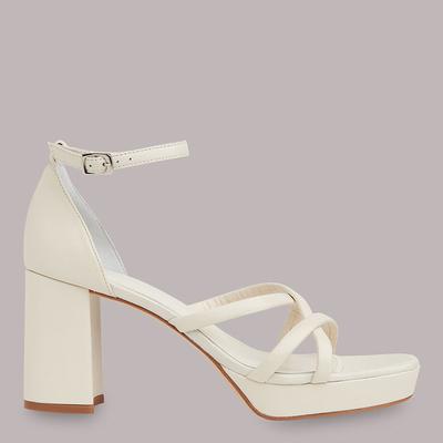 Ecru Selene Platform Leather Heels