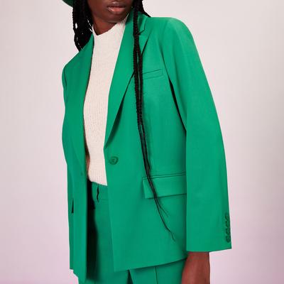 Green Selma Wool Blend Blazer 