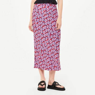 Pink Farfalle Print Bias Cut Skirt 