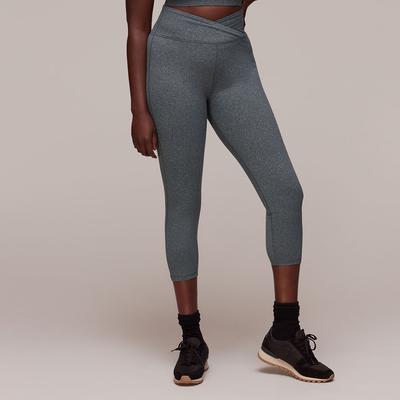 Grey Wrap Cropped Sports Leggings