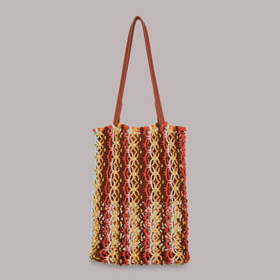 Multi Chaya Striped Crochet Tote Bag