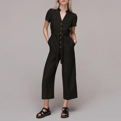 Black Emmie Linen Jumpsuit 