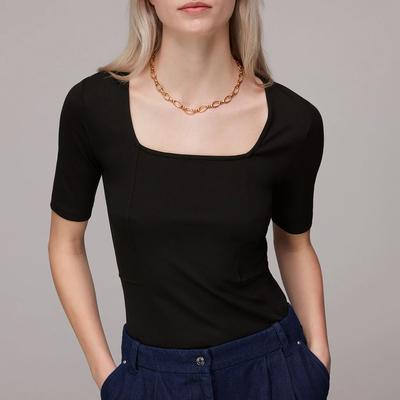 Black Square Neck T-Shirt