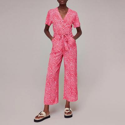 Pink Diagonal Leopard Jumpsuit