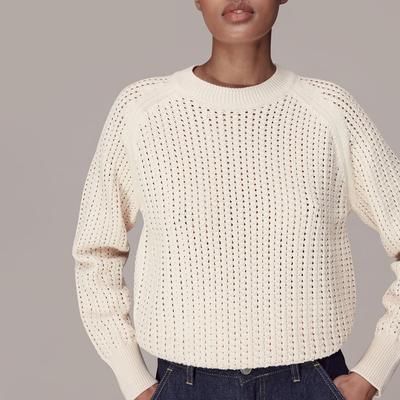 Cream Pointelle Cotton Jumper