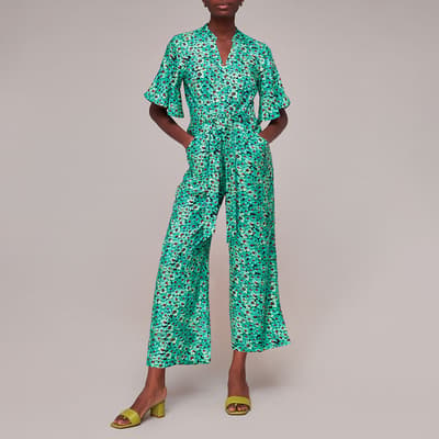 Green Pansy Meadow Jumpsuit