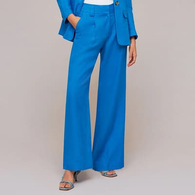 Blue Leonie Linen Trousers
