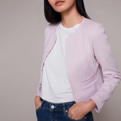 Lilac Collarless Cotton Jacket