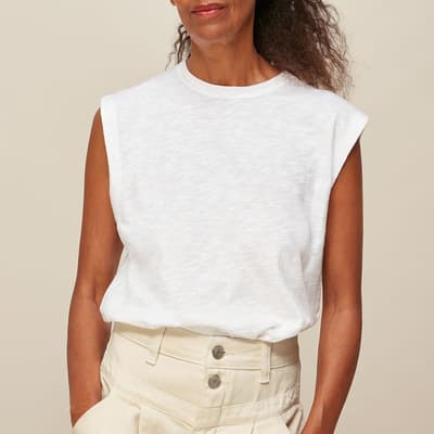 White Easy Muscle Cotton Vest Top
