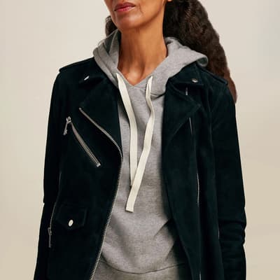 Black Suede Agnes Leather Jacket