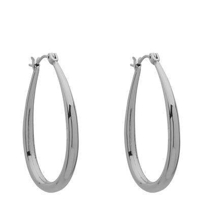 Silver Teardrop Hoop Earrings
