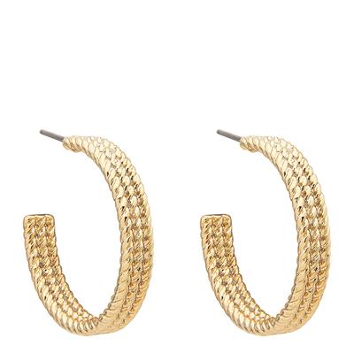 Gold Rope Hoop Earrings