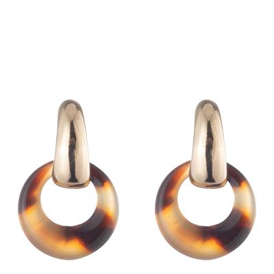 Gold and Tortoise Shell Drop Earrings