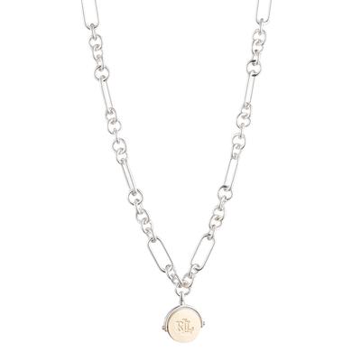 Silver Engraved 16 IN Pendant Necklace