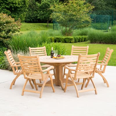Roble 6 Seater Round Dining Set