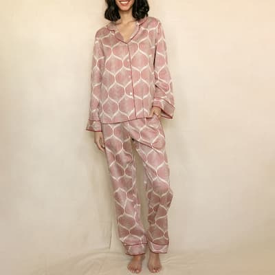 Multi Islington Geometric Print Pyjama Set