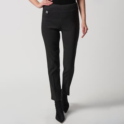Black Check Straight Trousers