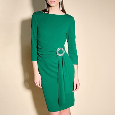 Green Diamonte Detail Dress