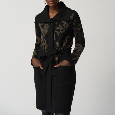 Black Belted Wrap Coat