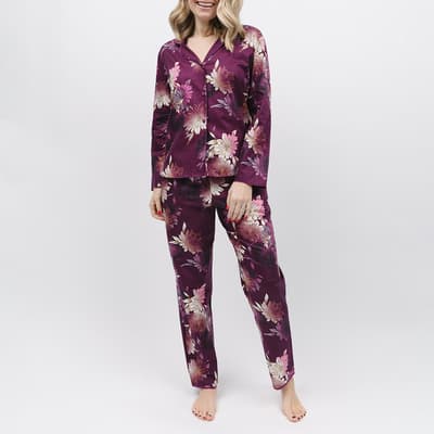 Purple Eve Floral Print Pyjama Set