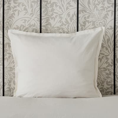 Linen Cotton Square Pillowcase, Silver