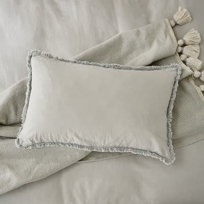 Linen Cotton Bed Cushion, Silver