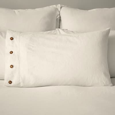 Linen Cotton Pillowcase, White