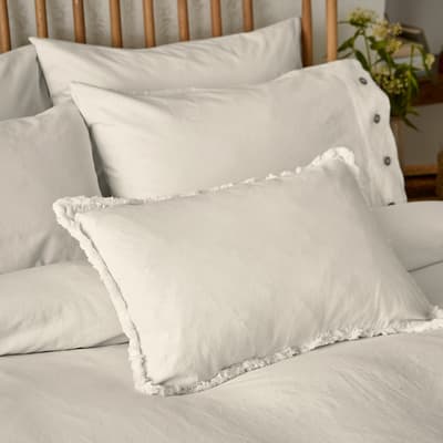 Linen Cotton Bed Cushion, White