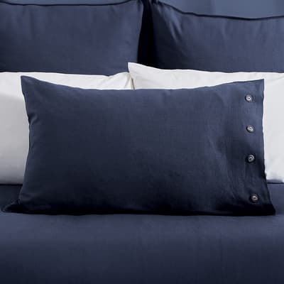 Linen Cotton Pillowcase, Blue